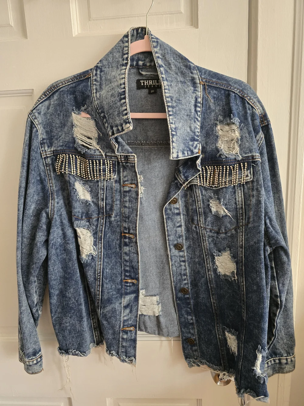 Thrill Acid-Wash Blue Denim Jacket - Picture 3 of 4